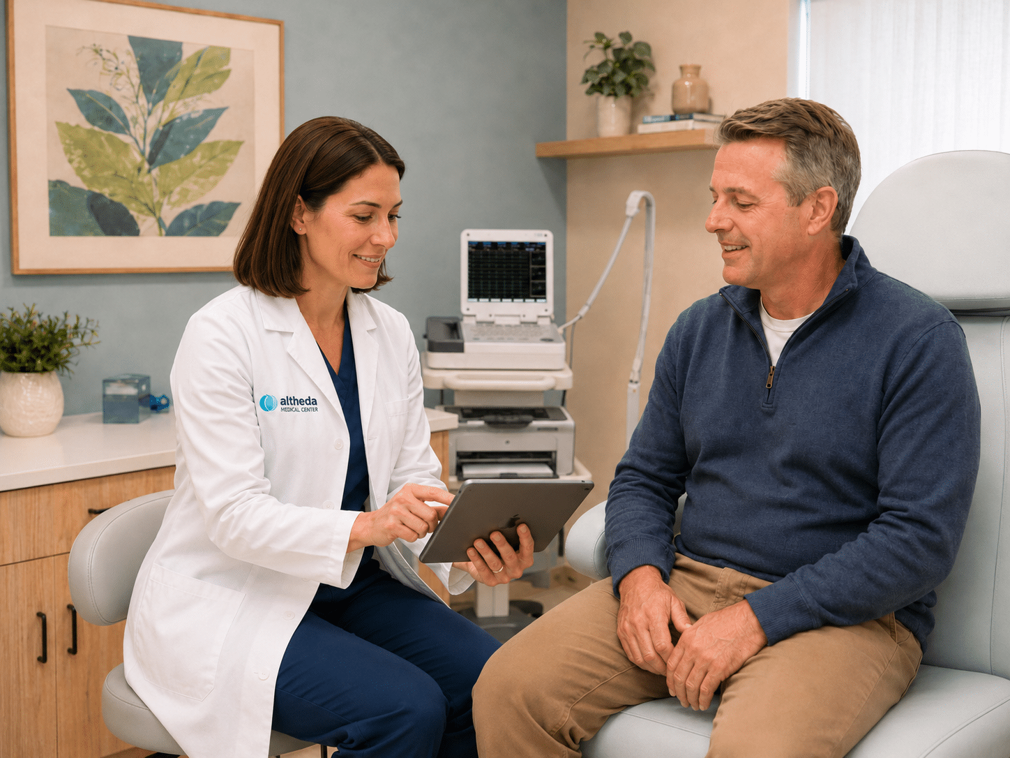 Doctor reviewing diabetes management plan with patient in Pittsburgh