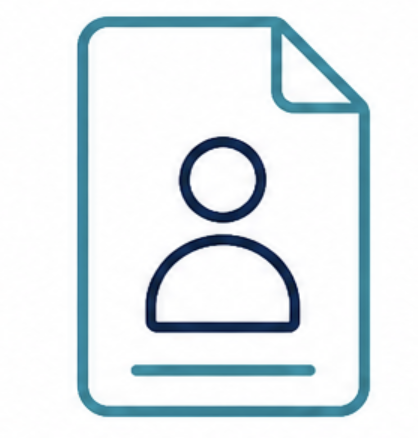 Patient health history review icon for annual physical exam